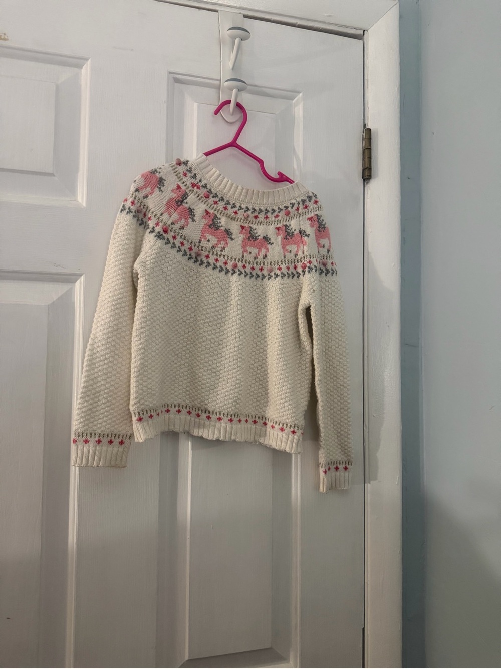 Novogratz Girls 6X Reindeer Fair Isle Christmas Holiday Sweater